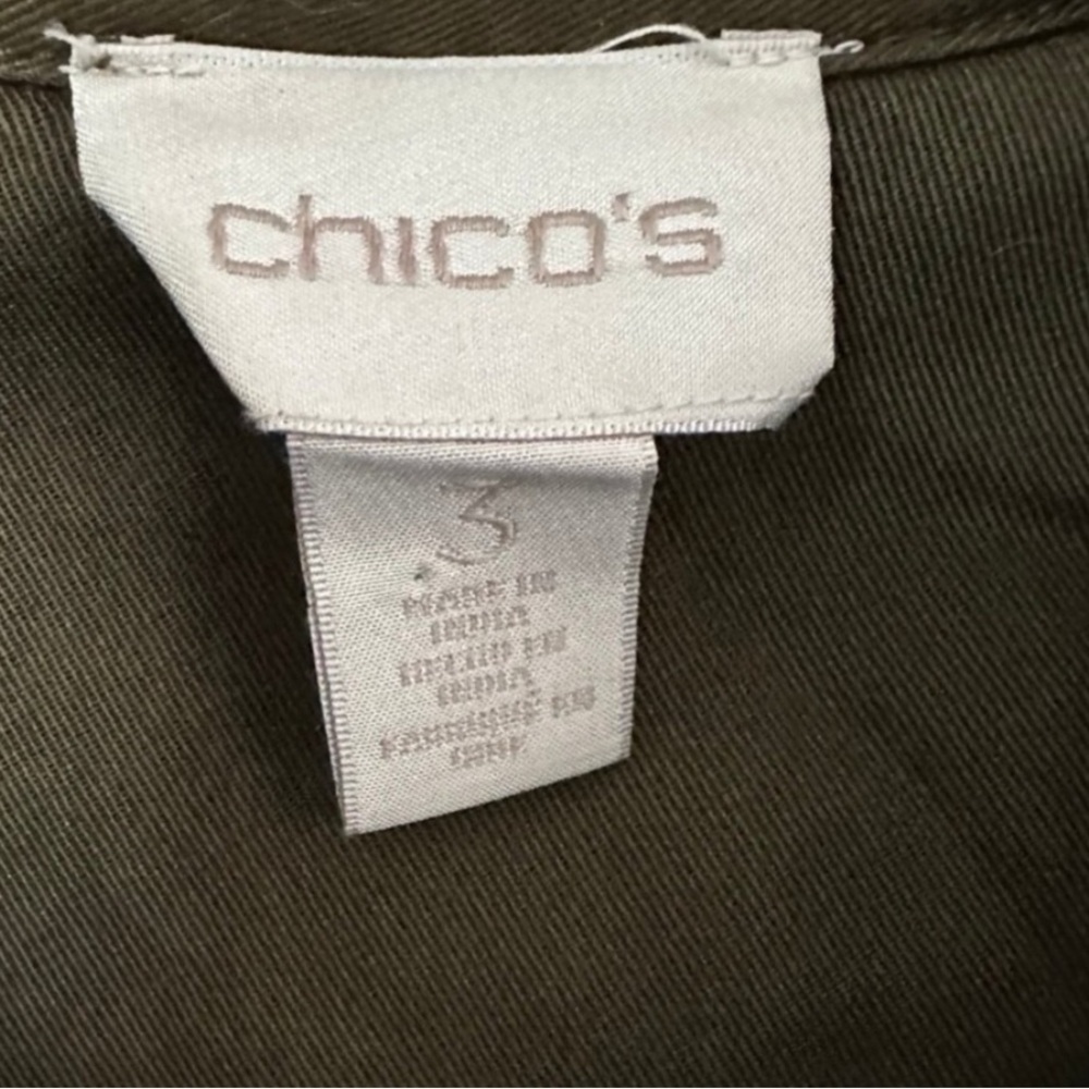 Chico's Olive Embroidered Utility Jacket - Picture 3 of 3